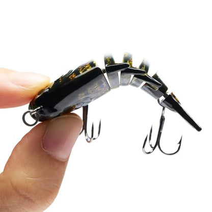Bassdash SwimPanfish 0.34oz Hard Swimbaits Multi Jointed Topwater Trout Bass Fishing Crank Lure for Freshwater and Saltwater - color: Yellow Mackerel