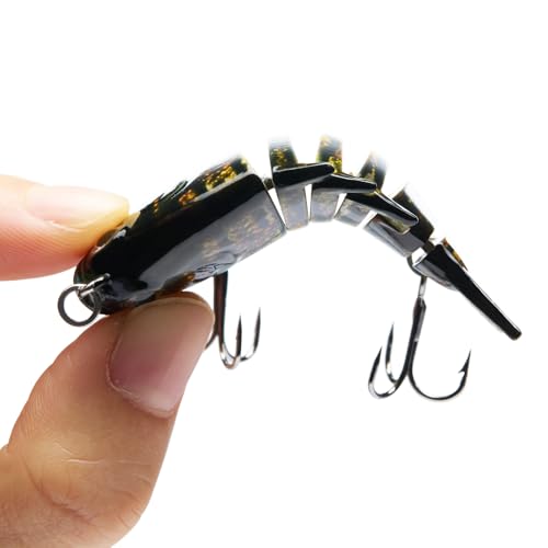 Bassdash SwimPanfish 0.34oz Hard Swimbaits Multi Jointed Topwater Trout Bass Fishing Crank Lure for Freshwater and Saltwater - color: Redbreast Pumpkinseed