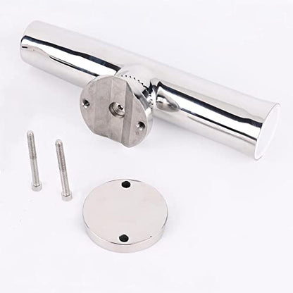 2PCS Stainless Tournament Style Clamp on Fishing Rod Holder for Rails 1-1/4" to 2"