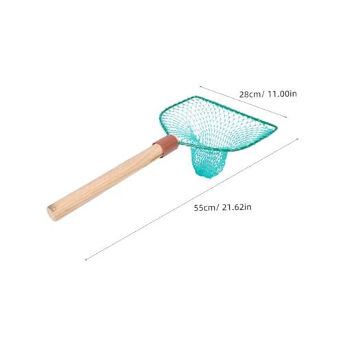SHERCHPRY Wood Handle Fishing Net 30Cm Square Frame Large Mesh Freshwater Fish Net for Outdoor Fish Catching and Landing Supplies