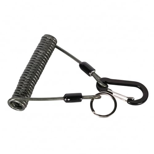Retractable Fishing Tool Lanyard - Stainless Steel Tether for Pliers & Scissors, Anti-Loss Gear Clip for Boats, Kayaks (1 Pack) - size: 47.24 x 3.15 x 1.57"