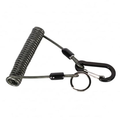 Retractable Fishing Tool Lanyard - Stainless Steel Tether for Pliers & Scissors, Anti-Loss Gear Clip for Boats, Kayaks (1 Pack) - size: 47.24 x 3.15 x 1.57"