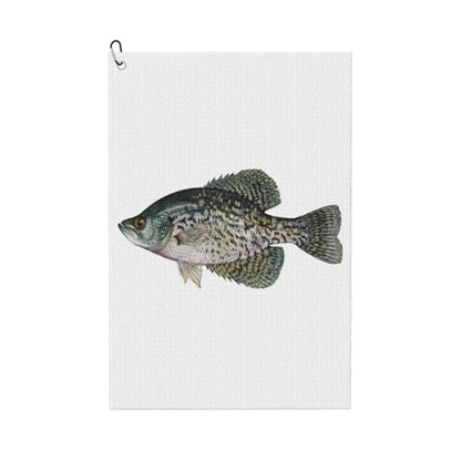 Crappie Fish Microfiber Golf Towel, 16x24 Waffle Pattern with Carabiner Clip, Tri-Fold Large Golf Ball Towels, Golf Bag Accessories for Men Women, Golf Gift