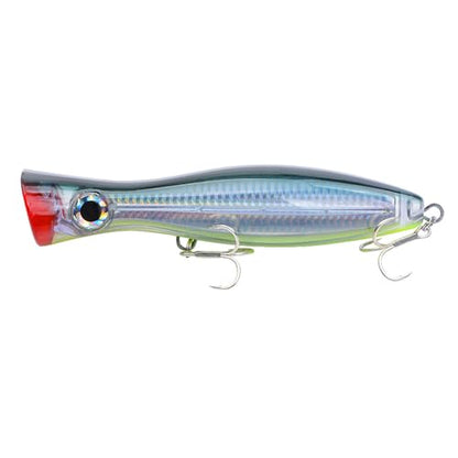 Popper Fishing Lure, JAZALIC 1 PCS Topwater Popper Lures 3D Eyes Fishing Accessories for Saltwater Surface Casting and Freshwater Gt Tuna Kingfish Large Predator Fish (6.3in, 2.82Oz) - color: Red&Green