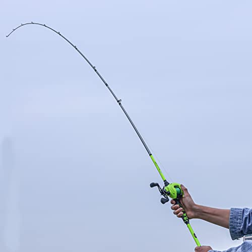 Sougayilang Baitcaster Combo, IM7 Graphite 2Pc Blank Rods,M/MH Power,EVA Handle & Stainless Steel Guides，7.1:1 Gear Ratio, 18LB Drag for Bass, Walleye, Pike - color: green-left, size: 7'00''-Medium Heavy