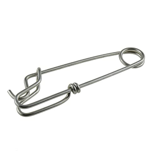 10pcs Longline Snap Clips 8x2cm Stainless Steel Tuna Clips for Floats Tuna Fishing Line Fishing, Closed Eye Pin