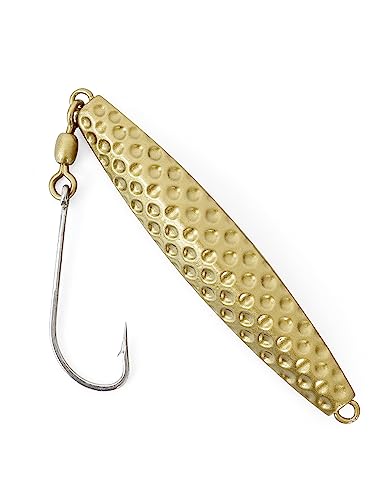 BLUEWING Hammered Diamond Jig Fishing Lures for Saltwater 3oz, 5oz, 8oz, 10oz, 12oz, 16oz Deep Sea Sinking with Stainless Steel Hook, 1pc - color: Gold, size: 12oz