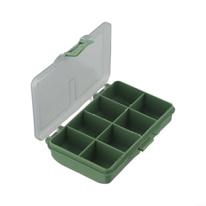 Fishing Tackle Box for Carp Fishing, Small Bait Storage Container with 1-8 Compartments, PP Polymer Lure Organizer and Rig Case, Green(A) - size: A