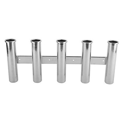 YaeMarine Fishing Rod Holder 316 Stainless Steel Fishing Rod Rack 3Tube/4Tube/5Tube/6Tube Mirror Finish for Marine Boat Yacht Camper - style: 5 Tube