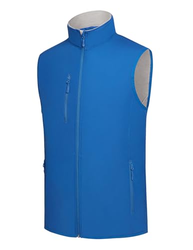 fit space Men's Lightweight Vest Softshell Sleeveless Windproof Jacket with Zipper Pcoket Cycling Travel Hiking Running Golf - color: Dark Blue, size: Medium
