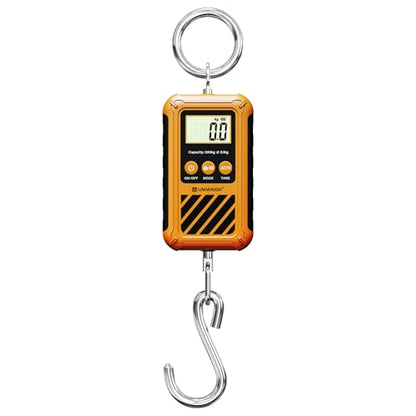 UNIWEIGH Digital Hanging Scale,Mini Crane Scale 300kg/660lb,Postal Luggage Scale with LCD Display,Portable Handheld and Large Hook,Deer Scale with Hold &Tare Function for Garage Farms Hunting Fishing
