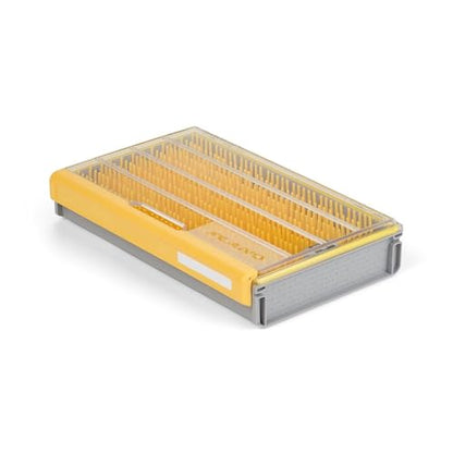 Plano EDGE Flex Crankbait 3700 Premium Utility Box, Gray and Yellow with Clear Lid, Waterproof Tackle Box Storage for Small Crankbaits, Buzzbaits and Swimbaits - style: Crankbait Small