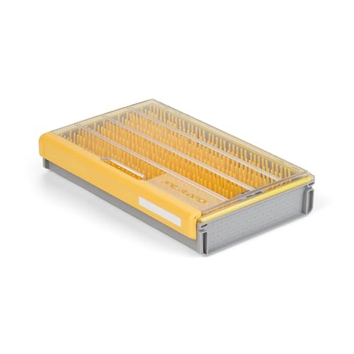 Plano EDGE Flex Crankbait 3700 Premium Utility Box, Gray and Yellow with Clear Lid, Waterproof Tackle Box Storage for Small Crankbaits, Buzzbaits and Swimbaits - style: Crankbait Small