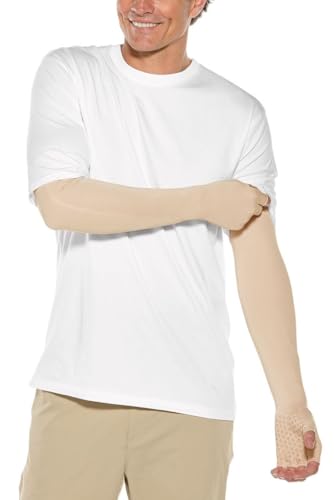 Coolibar Long Fingerless UV Sun Gloves - UPF 50+ Sun Protection - Perpetua - color: Beige, size: X-Small