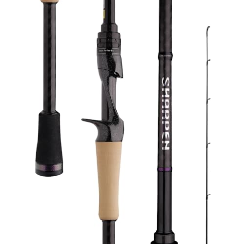 PURELURE Sharpen Fishing Rod 6'5'' - 9'2'' Spinning & Bait Casting Rod, M40JB+T1100G Carbon Fiber Blank, XF/MF Action Fishing Pole 2 Piece, Carbon Reel Seat Cork and EVA Handle, Fuji Guides - style: Casting: C662ml-xf-2pcs