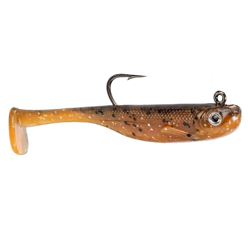 Strike King Homing Minnow Fishing Lure, Pre-Rigged Soft Plastic Swimbait, 3-Pack - color: Orange Bream, size: 3"