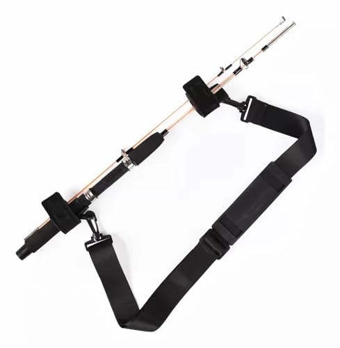 Fishing Rod Carry Strap，Sling Band Adjustable Shoulder Belt Tackle Holder，Nylon (1)