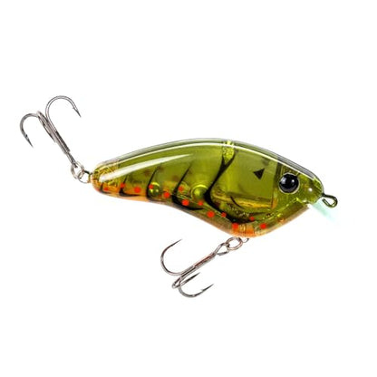 Strike King Hardliner Fishing Lure, Flat Sided Crankbait, Circuit Board Lip, Extra Tight Wobble, Size 4 Treble Hooks - color: Phantom Green Craw