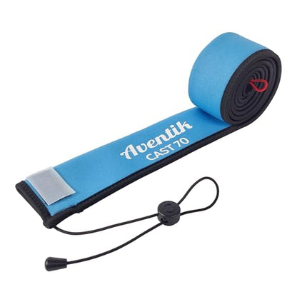 Aventik Neoprene Fishing Rods Sleeve Puncture Resistant, Labeled Protective Sock for Spinning Casting Rods Snag Resistant Floating Cover Fits 6-9ft Spinning Casting Trolling Rods - color: Blue, size: 70inch, style: Casting