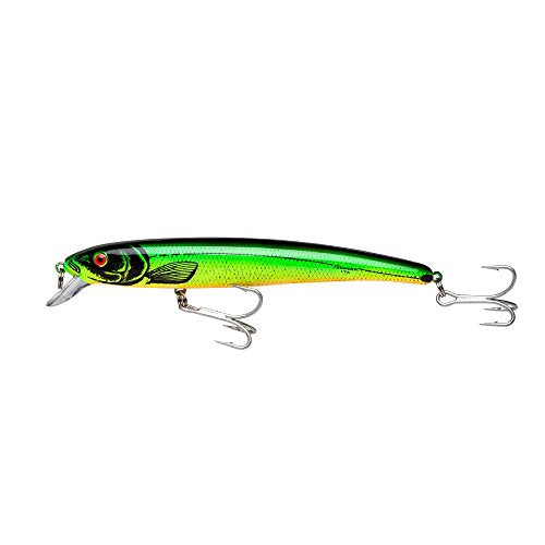 Bomber Lures Long A Slender Minnow Jerbait Fishing Lure - color: Fire River Minnow, style: Magnum Long a Slender Minnow Jerbait Fishing Lure