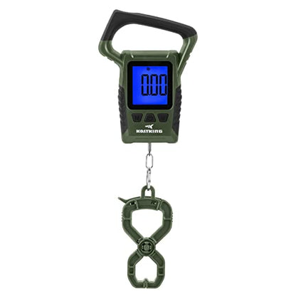 KastKing Fish Scale, WideView Floating Waterproof Digital Scale, 2.5” Large LCD Display, 110lb Capacity, Multi-Mode Pound/Ounces & Kilograms, Stores up to 9 Weights, Fishing Gifts for Men - color: C: Green combo