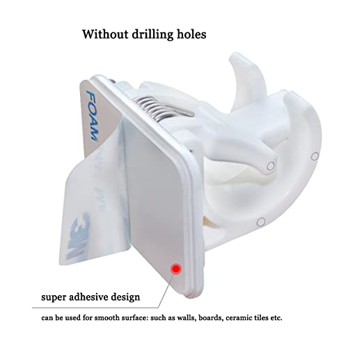 Wall Mounted Rod Clips - 10Pcs Fishing Pole/Cue/Curtain Rod Holder Clips Storage Rack - color: White