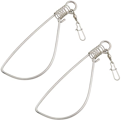 6PCS Stainless Steel Fish Stringer 18cm Wire Diameter 3.0 with Figure Eight Lure Ring Fishing Gear Accessories Outdoor Heavy Duty Rope Clip