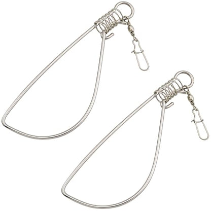 6PCS Stainless Steel Fish Stringer 18cm Wire Diameter 3.0 with Figure Eight Lure Ring Fishing Gear Accessories Outdoor Heavy Duty Rope Clip