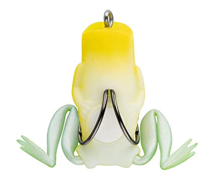 Lunkerhunt Frog Fishing Lure for Bass Fishing | Popping Frog Lure 1/4 oz | Topwater Fishing Bait with Weedless Hooks, Hollow Body, Trout Pike Lures - color: Leopard, size: 1.75 inch