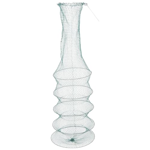 Operitacx Collapsible Fishing Net Keep Crab Shrimp Catch Trap Sturdy Outdoor Foldable Small Fish Sock for Anglers and Crabbing Equipment