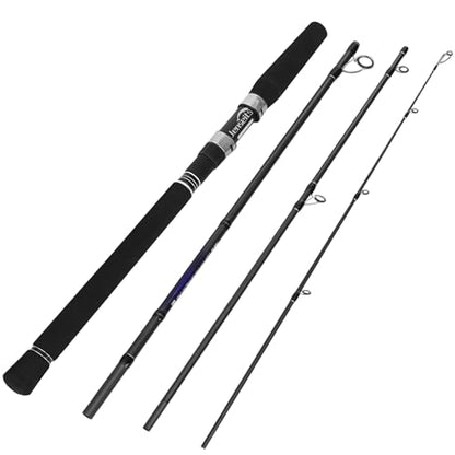 Jenseits 7FT Fishing Rod, 24T Carbon Fiber Telescopic & 4-Piece Travel Rod, Spin and Cast Options, Stainless Steel Guides with Ceramic Inserts, for Bass, Trout, Catfish, Freshwater & Inshore Fishing - size: Spin-7ft-Heavy-MFast