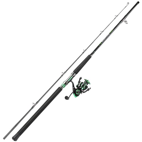 Sougayilang Big Game Spinning Combo – 7ft MH 2-Piece Rod, 33LB Drag, 6.2:1, 12+1 Bearings, 4000 Reel for Catfish, Pike, Carp – Heavy Duty Lake & River