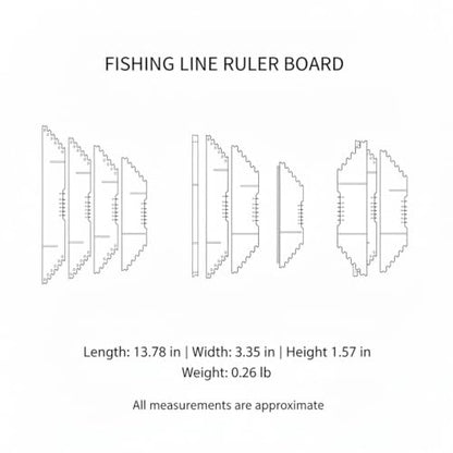 Anglers Carbon Fiber Fishing Line Ruler Board for Precise Knot Tying and Line Management, Portable Measuring Station - size: 13.78 x 3.35 x 1.57 in