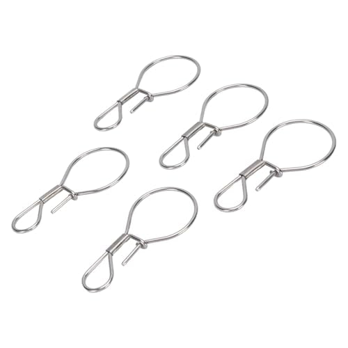 RiToEasysports Stainless Steel Live Fish Lock Buckles, Single Handed Rustproof Fishing Stringer Clips 5PCS Set for Freshwater Saltwater Anglers Outdoor Fishing Adventures