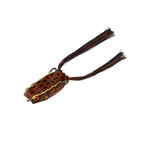 BOOYAH Poppin' Pad Crasher Topwater Bass Fishing Hollow Body Frog Lure with Weedless Hooks - color: Sunburn