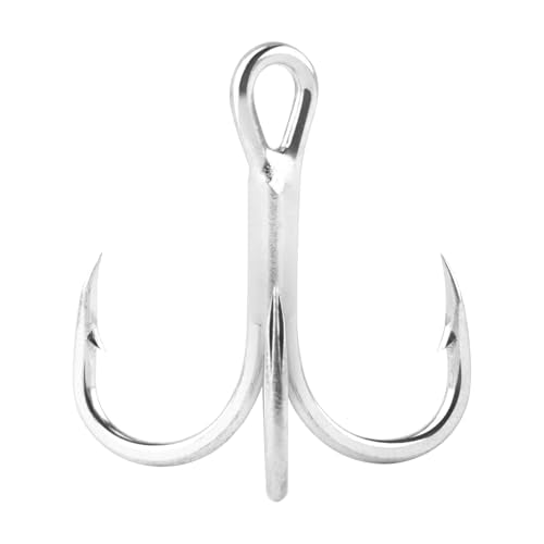 Dr.Fish 30 Pack Hybrid Fishing Treble Hooks 2X Strong, #14-#3/0, Triple Hooks High Carbon Steel Hollow Point, Replacement Hard Lures Crankbait Freshwater Saltwater - size: #4-30 Pack