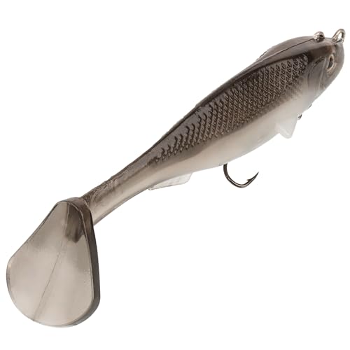 Strike King Final Copy Fishing Lure, Pre-Rigged Soft Plastic Swimbait, Free-Swinging Size 4 Treble Hook, Belly Magnetic Hook Keeper, 7/8-Ounce - color: Ghost Shad