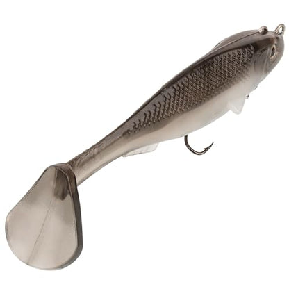 Strike King Final Copy Fishing Lure, Pre-Rigged Soft Plastic Swimbait, Free-Swinging Size 4 Treble Hook, Belly Magnetic Hook Keeper, 7/8-Ounce - color: Ghost Shad