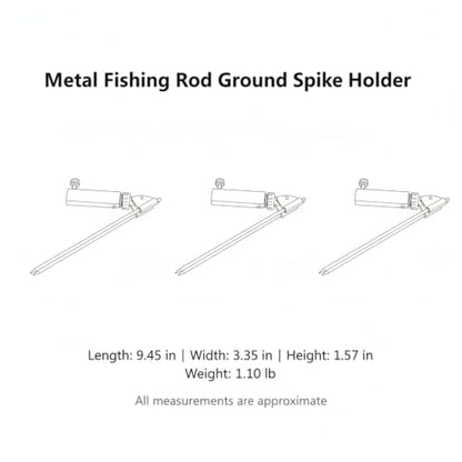 Fishing Rod Holder Ground Spike, Metal Vertical Stake for Soft Soil, Riverbank and Lakeside Angling Accessory, White