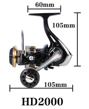Spinning Fishing Reel, 5.2:1 Gear Ratio Fishing Reel CNC Aluminum Spool Up to 20 Lbs Max Drag with Left/Right Interchangeable for Inshore Boat Rock Freshwater Saltwater Fishing - size: 2000