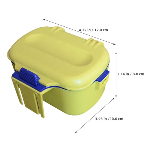 BESPORTBLE Dual-Layer Portable Fishing Bait Container Box with Clip, Insulated Worm and Earthworm Storage Case for Anglers, Yellow Bait Holder for Live Lures and Fishing Accessories