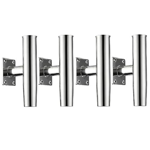 YaeMarine 2/4Pcs Tournament Style Stainless Steel Wall /Transom Mount Rod Holders for Marine Boat - style: 90 Degree-4pcs