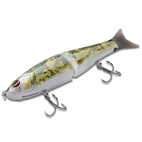 Bassdash SwimShad Glide Baits Jointed Swimbait Bass Pike Salmon Trout Muskie Fishing Lure - color: Open Terrain, size: 7in/2.2oz