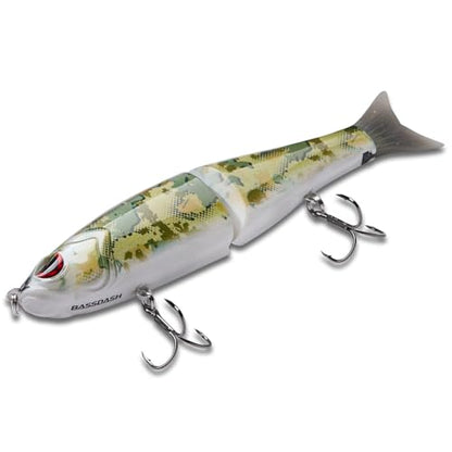 Bassdash SwimShad Glide Baits Jointed Swimbait Bass Pike Salmon Trout Muskie Fishing Lure - color: Open Terrain, size: 7in/2.2oz