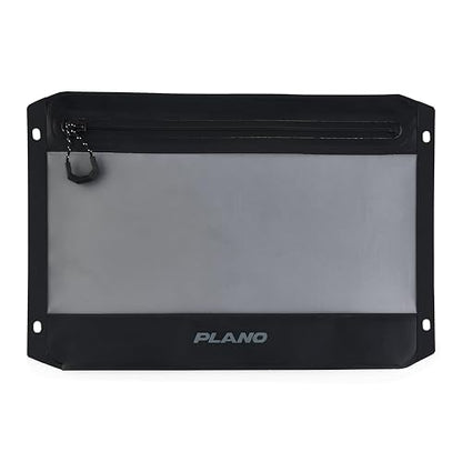 Plano StowAll Waterproof Zip Pouch, Large, Charcoal, IPX7 Rated Dry Storage with Clear Window, Expandable Base, and Carabiner Loops - style: Large Waterproof