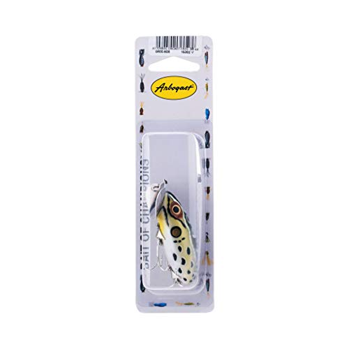 Arbogast Jitterbug Topwater Bass Fishing Lure - Excellent for Night Fishing - color: Cricket Frog, size: 2 1/2" 3/8 oz