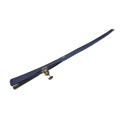 Full-Enclosure Fishing Rod Sleeve Bag Cover Sock Protector. Fits Conventional & Spinning Rods. Made in USA - color: Navy Blue, size: 5' 6" feet (66 inches long), style: 9 inches in circumference