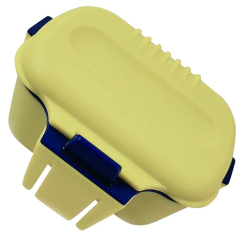 BESPORTBLE Dual-Layer Portable Fishing Bait Container Box with Clip, Insulated Worm and Earthworm Storage Case for Anglers, Yellow Bait Holder for Live Lures and Fishing Accessories