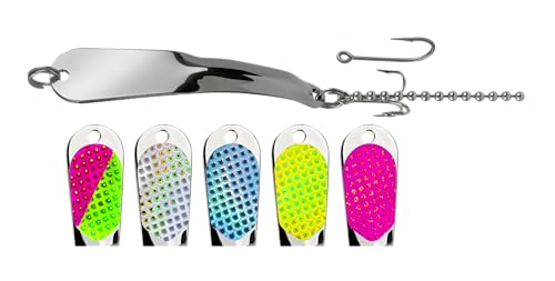 IRON DECOY Salty Fishing Lure Spoon, Saltwater, Casting, Trolling, Jigging, Seatrout, Striped Bass, Mackerel, Snook, Tarpon, Bluefish, Salmon - color: Silver, size: 1 OZ