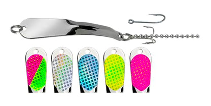 IRON DECOY Salty Fishing Lure Spoon, Saltwater, Casting, Trolling, Jigging, Seatrout, Striped Bass, Mackerel, Snook, Tarpon, Bluefish, Salmon - color: Silver, size: 1/4 OZ